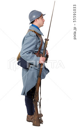 French soldier 1914 1918 isolated on white French soldier 1914 1918 isolated on white 55591033