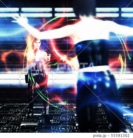 3d woman shooting 3d woman shooting 55591302