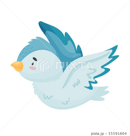 Cartoon bird is flying. Vector illustration on... - Stock Illustration  [55591604] - PIXTA