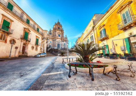 The baroque Saint George cathedral of Modica and The baroque Saint George cathedral of Modica and 55592562