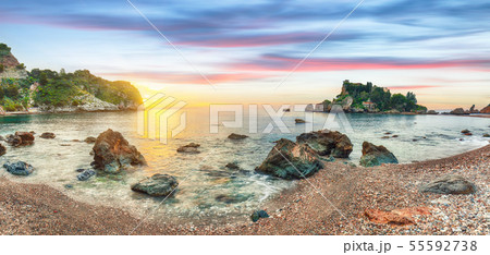 View of Isola Bella island and beach in Taormina View of Isola Bella island and beach in Taormina 55592738