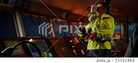 Navigator. pilot, captain as part of ship crew Navigator. pilot, captain as part of ship crew 55592869