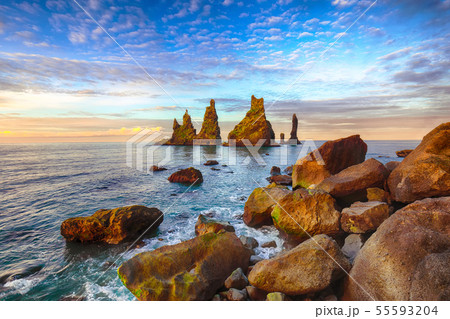 Amazing landscape with basalt rock formations Amazing landscape with basalt rock formations 55593204