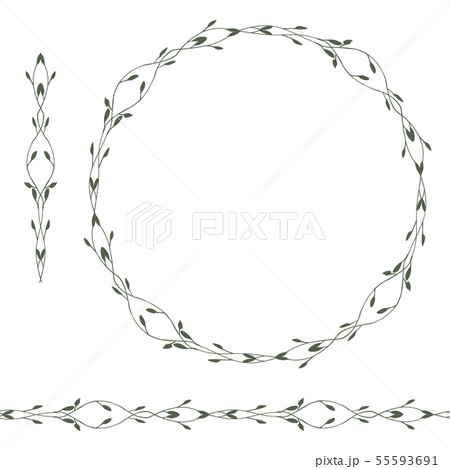 Vector floral frame. Round hand drawn floral frames on white background. Design elements for wedding Vector floral frame. Round hand drawn floral frames on white background. Design elements for wedding 55593691