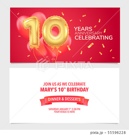 10 years anniversary invitation vector 55596228