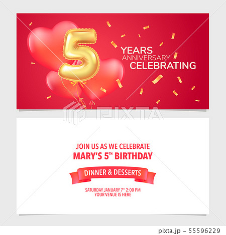 5 years anniversary invitation vector 55596229
