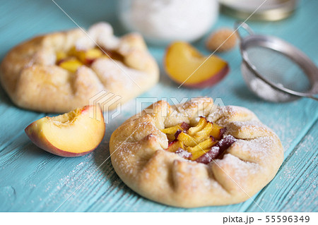 galette with peaches 55596349