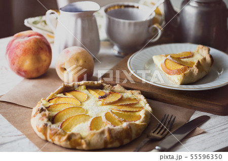 galette with peaches 55596350
