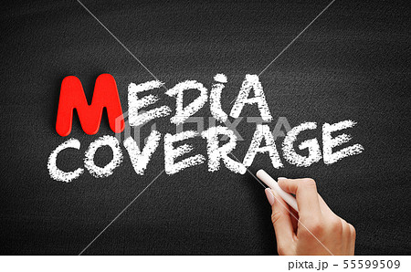 Media coverage text on blackboard Media coverage text on blackboard 55599509