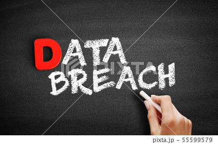 Data Breach text on blackboard 55599579