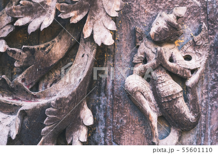 Archaeological, Close Up of carved art figures Archaeological, Close Up of carved art figures 55601110
