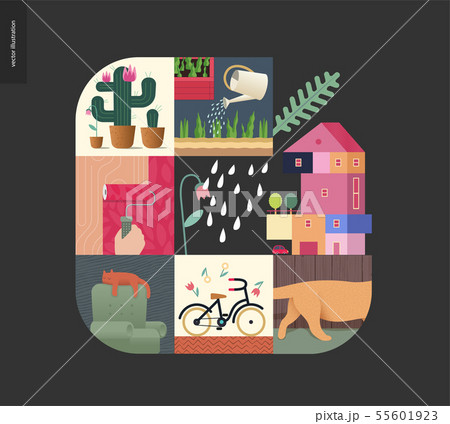 Simple things - home composition on black Simple things - home composition on black 55601923