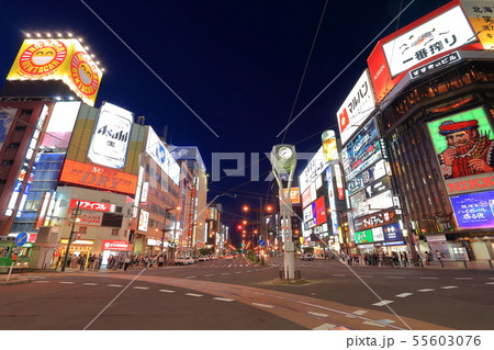 【北海道】すすきの交差点の夜景 55603076