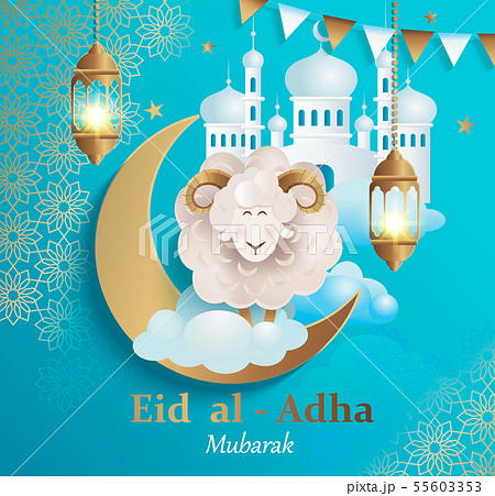 Eid al-Adha Banner. Happy Mubarak. Vector. 55603353