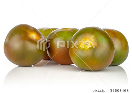 Greenish red tomato isolated on white 55603468