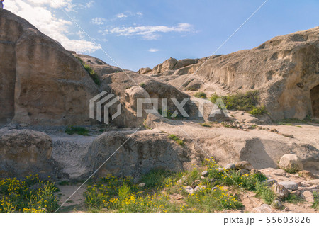 Panoramic view at Antique cave city Uplistsikhe Panoramic view at Antique cave city Uplistsikhe 55603826