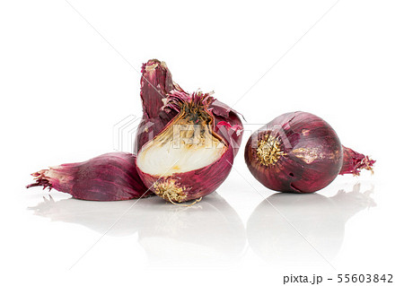 Stale red onion isolated on white Stale red onion isolated on white 55603842