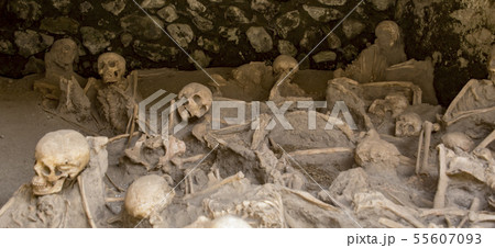 Skulls and bones found entombed in lava Skulls and bones found entombed in lava 55607093
