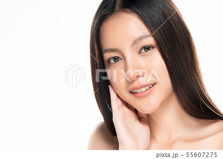 Beautiful Young Asian Woman with Clean Fresh Skin, Beautiful Young Asian Woman with Clean Fresh Skin, 55607275