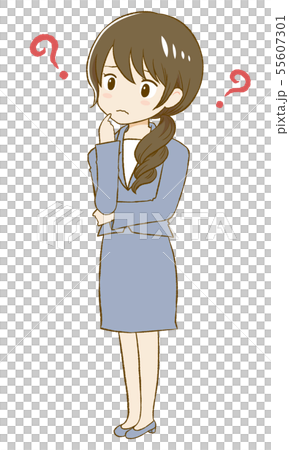 疑問をもつスーツ女性 疑問をもつスーツ女性 55607301