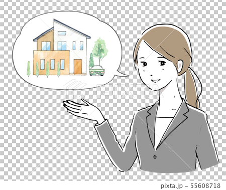 不動産 女性 イラストのイラスト素材
