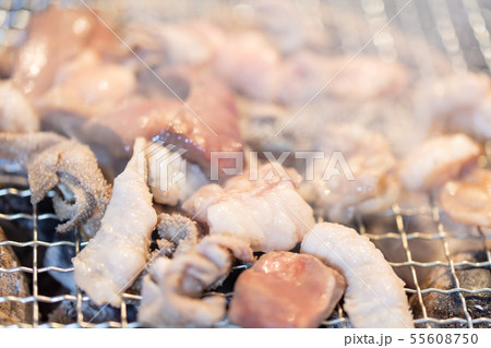 ミックスホルモン･_バーベキュー･BBQ･bbq･炭火焼･網焼･備長炭･七輪･キャンプ･食事･食べ物 55608750