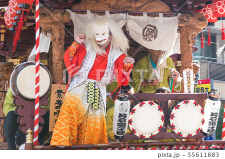 東京都　八王子まつり　山車の居囃子・天狐の舞　関東屈指の山車祭り 55611683