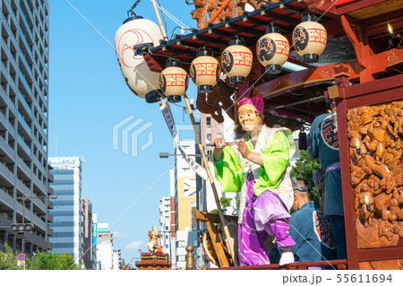 東京都　八王子まつり　山車の居囃子・ひょっとこの舞　関東屈指の山車祭り 55611694