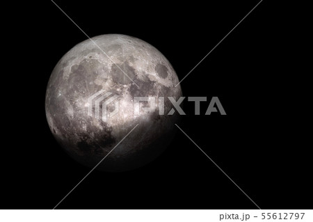 Moon with shadow view from space. 55612797