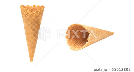 Empty crispy ice cream cone. Empty crispy ice cream cone. 55612805