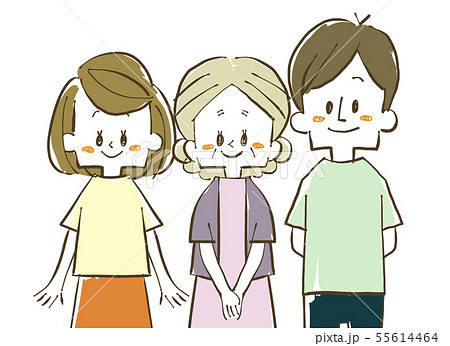 三人家族-笑顔 55614464