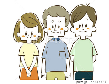 三人家族-笑顔 55614484