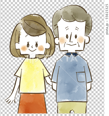 Parent and child-father and daughter-watercolor 55615325