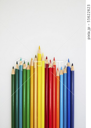 Colorful wooden pencils for drawing on white Colorful wooden pencils for drawing on white 55622623