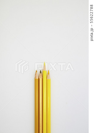 Yellow Color pencils isolated on white 55622788
