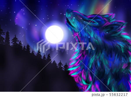 Howling Wolf Spiritのイラスト素材