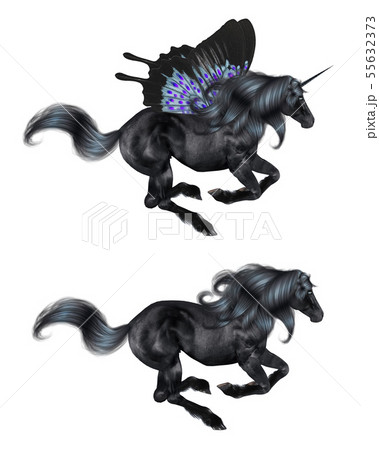 Black Unicorn with Butterfly Wings Black Unicorn with Butterfly Wings 55632373