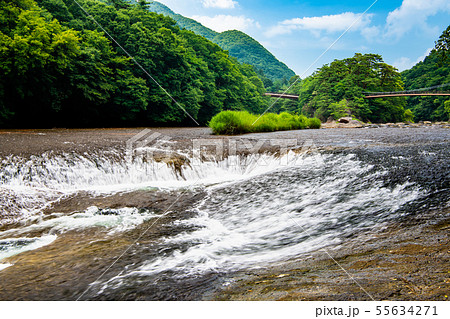 群馬県 吹割の滝 遊歩道と吹割橋 群馬県 吹割の滝 遊歩道と吹割橋 55634271
