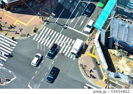 上空から見た交差点 上空から見た交差点 55634802