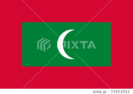 Maldives national flag. Vector illustration.