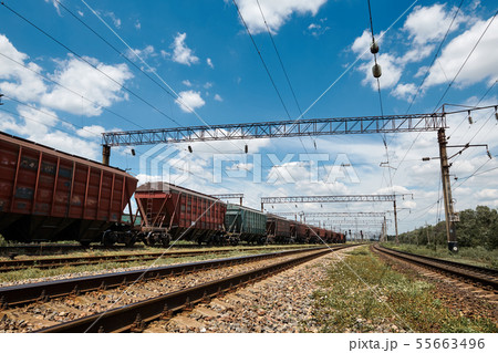 Industrial railway - wagons, rails and 55663496