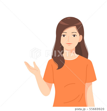 beautiful woman character show her hand 55669920