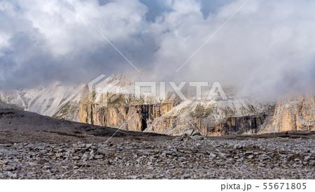 The Sass Pordoi is a relief of the Dolomites, in 55671805