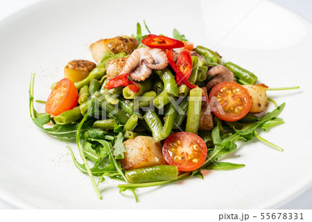salad with baby octopus and vegetables salad with baby octopus and vegetables 55678331