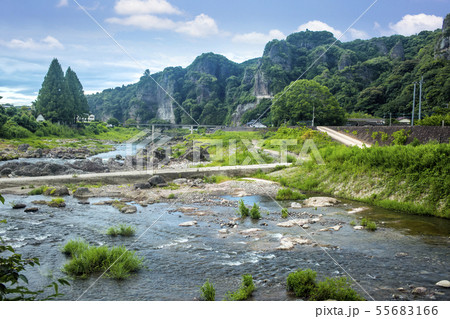 犬石・犬走りの景と競秀峰 55683166
