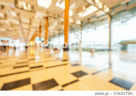 Abstract blur and defocused changi aiport terminal interior 55683780