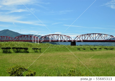 四万十河川 赤鉄橋 四万十河川 赤鉄橋 55685313