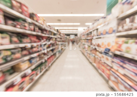 Blurred supermarket background indoor grocery  55686425