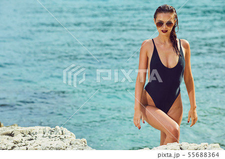 Picture of a beautiful young woman with swimsuit Picture of a beautiful young woman with swimsuit 55688364