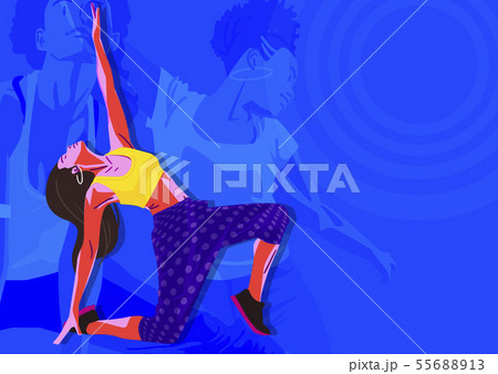 Woman fitness workout in colorful background illustration 007 Woman fitness workout in colorful background illustration 007 55688913